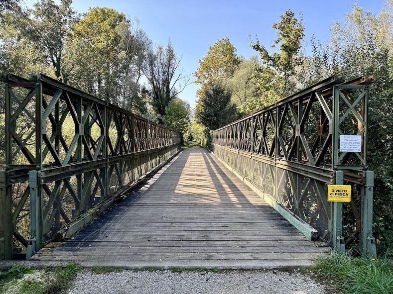 Der Radweg Treviso - Ostiglia verläuft auf einer ehemaligen Bahntrasse