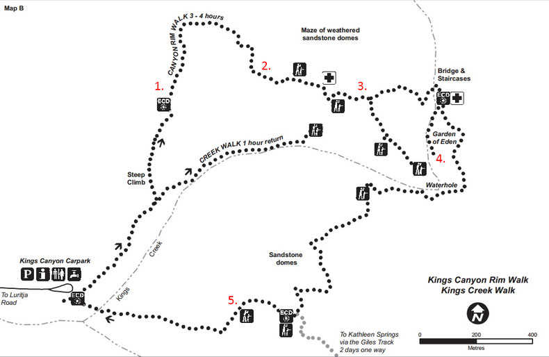 Plan du Kings Canyon