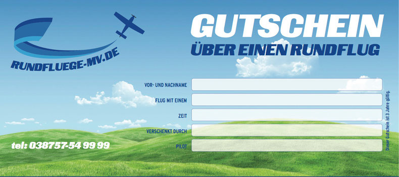 Über einen Gutschein für einen Rundflug über Schwerin, Ludwigslust, Grabow, oder Parchim  freut sich jeder. Verschenken Sie etwas Einmaliges. Oder fliegen Sie doch einfach selbst über Ihre Stadt oder Ihrem Lieblingsplatz. Wir fliegen Sie gern.