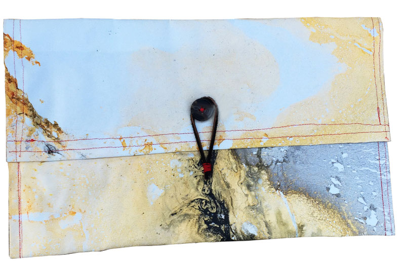 galaxy clutch bag 6 - front | made out of scrap canvas | SOLD