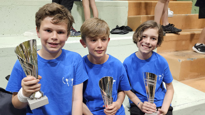 Eq Benjamins découverte 2ème au Championnat Jeunes le 11 avril avec Paul, Gaspard et Sacha