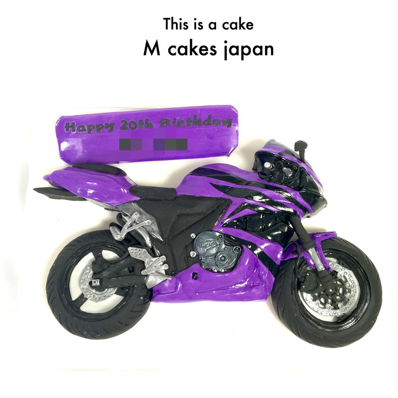 HONDA CBR 600RR カスタムカラー 型ケーキ #ホンダ #バイク #紫 #2輪車 #誕生日ケーキ #honda #カスタムバイク #cbr600rr #Customcolors #motorbike #Purple #cake #bike #bikecake #fondantcake