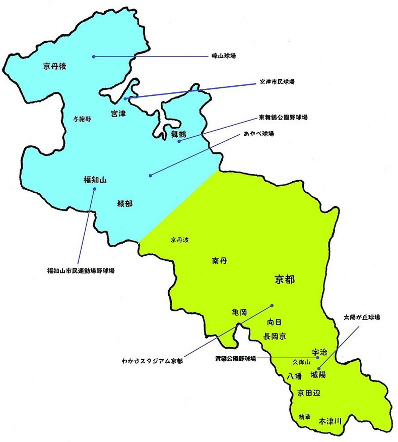 京都府高校野球地図