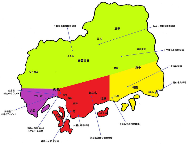 広島県高校野球地図