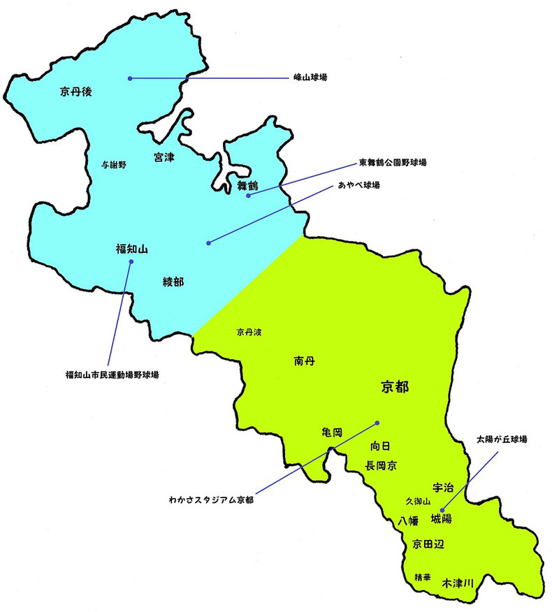 京都府高校野球地図