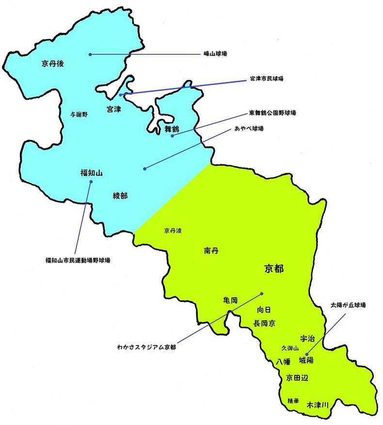 京都府高校野球地図