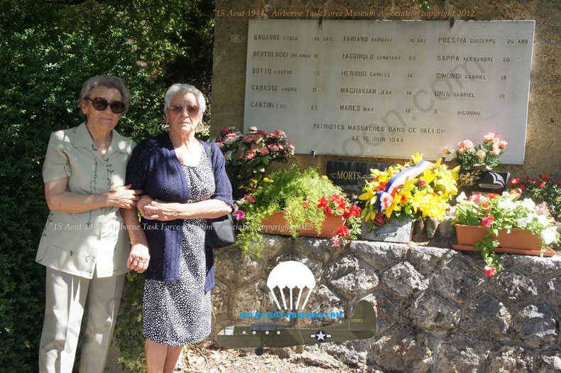 photo prise dans les années 2000 . A gauche la fille du maire de St Martin de Brômes Yvon BAUD et de Margueritte SAPPA, sœur de Marius.(photo Soldi)