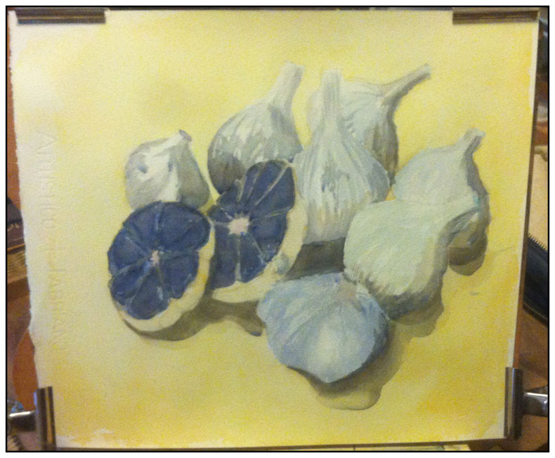 ##Black Garlick ,#Watercolor 30x34cm