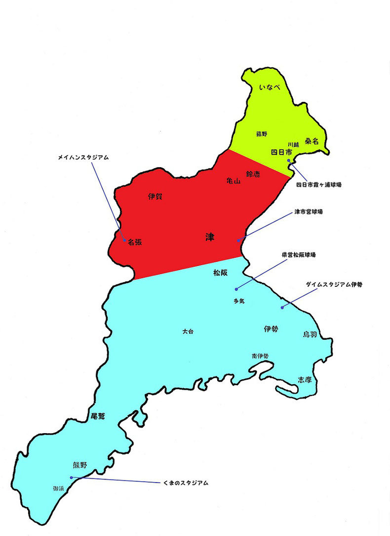 三重県高校野球地図