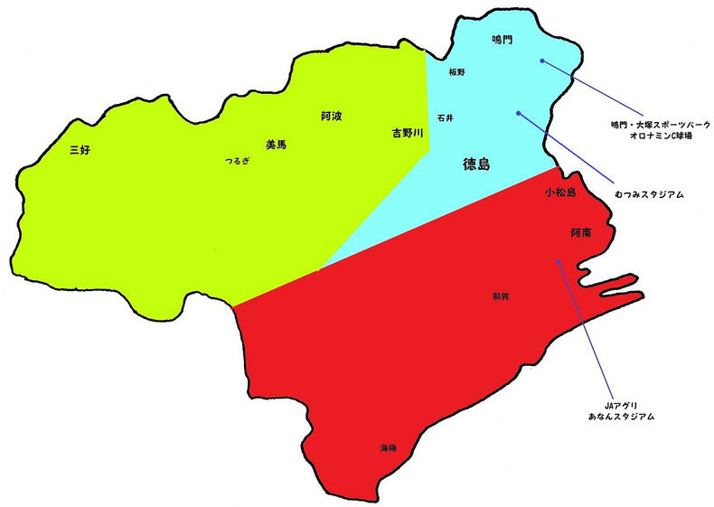 徳島県高校野球地図