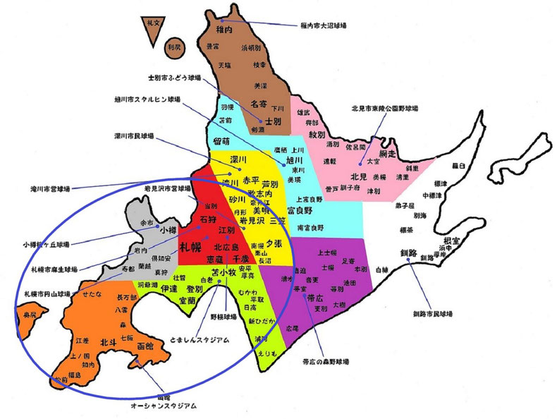 南北海道高校野球地図