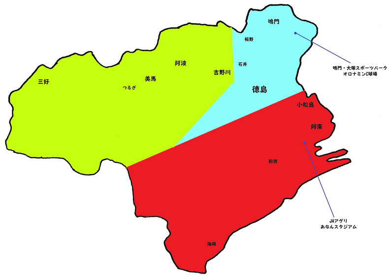 徳島県高校野球地図