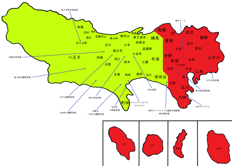 東京都高校野球地図