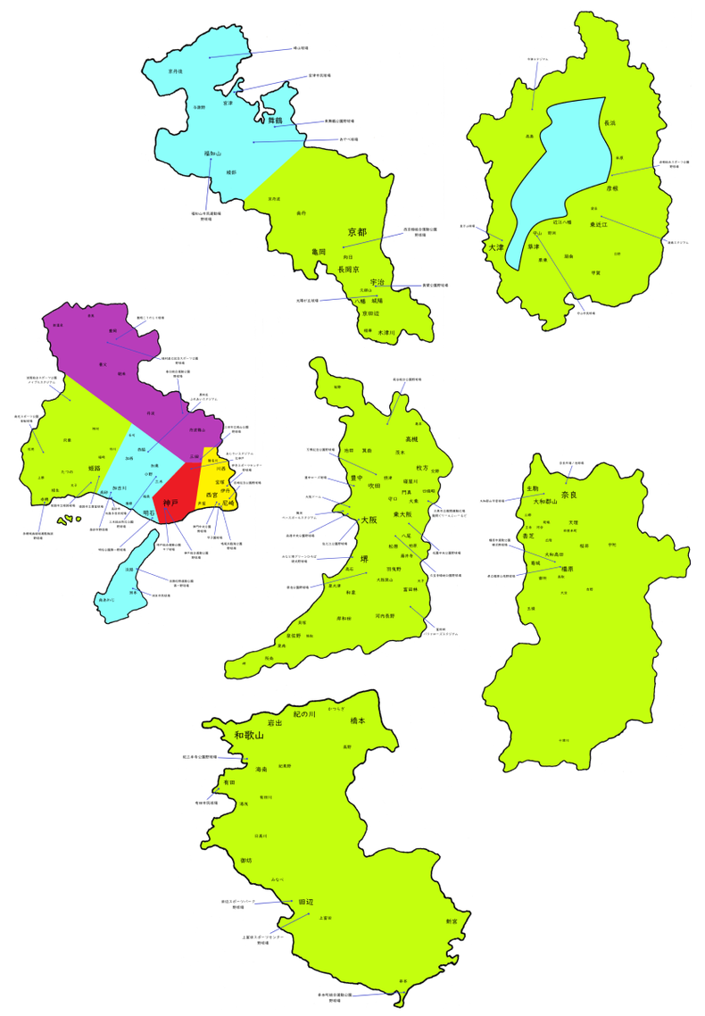 近畿高校野球地図
