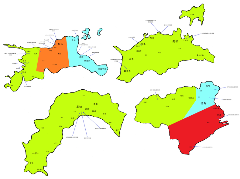 四国高校野球地図