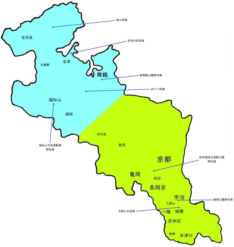 京都府高校野球地図