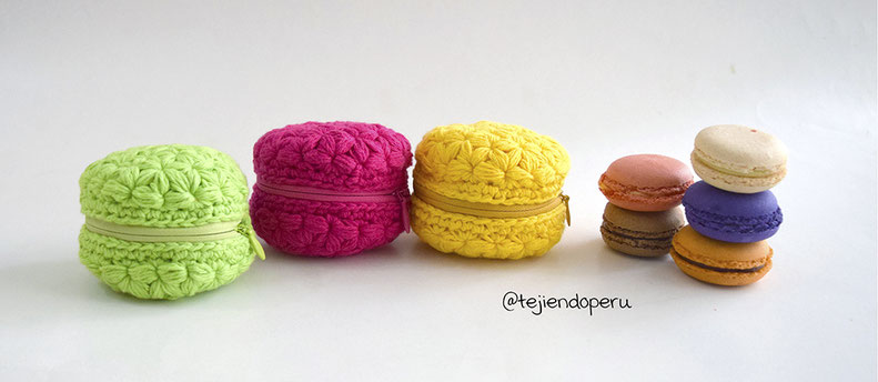 Monedero macarrón tejido a crochet paso a paso