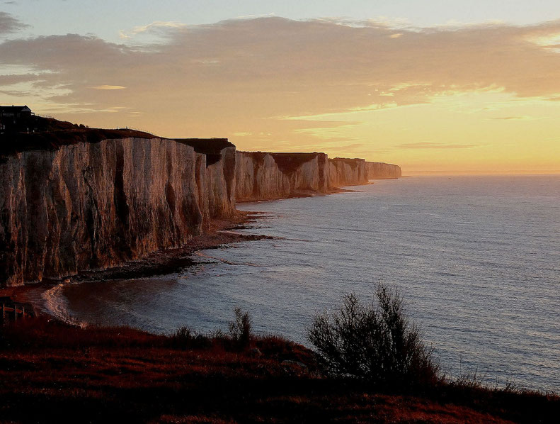 Coucher de soleil sur la falaise, de Ault au Tréport