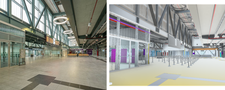 Vistas interiores de la estación de Santiago de Compostela