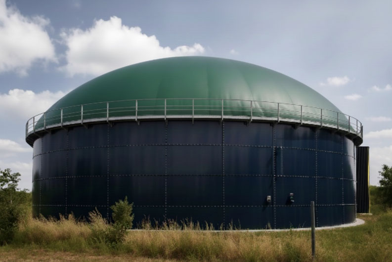 Biodigestor construido en base a tanques de acero vidriado - Aqualimpia