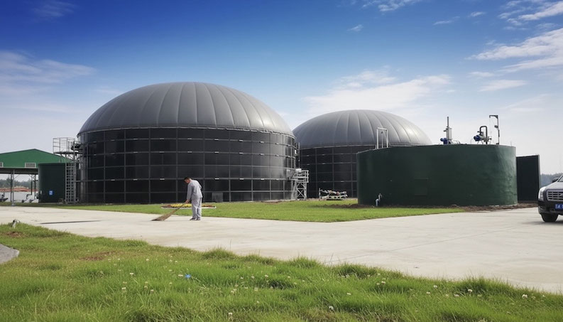 Biodigestor construido en base a tanques de acero vidriado