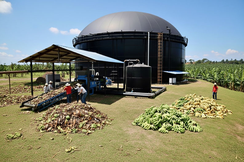 Residuos de banano y plátano producción de energía - biodigestores - biogas - Aqualimpia