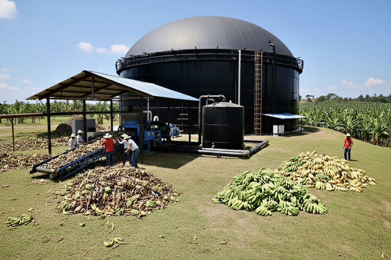 Residuos de banano y plátano producción de energía - biodigestores - biogas - Aqualimpia