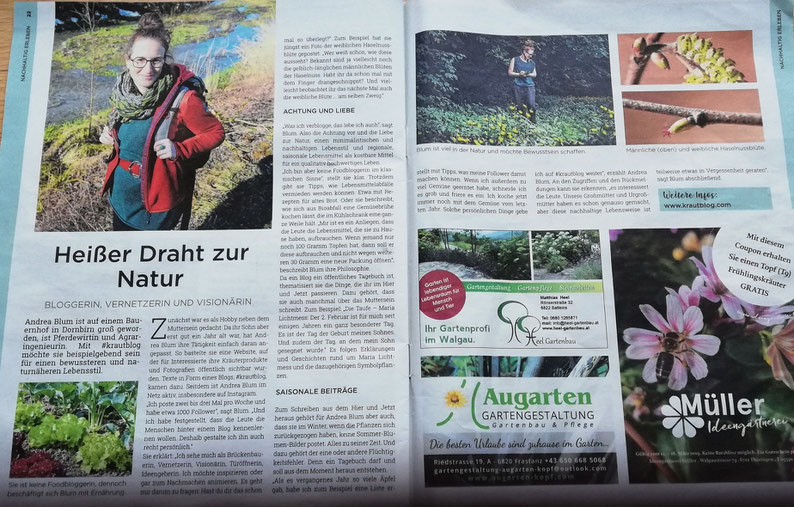 krautblog, NEUE Vorarlberger Tageszeitung, NEUE am Sonntag, Gartenlust, Gartengeschichten, Gartenblog, Garten, Balkongarten, urban garden, urban gardening, Krautbloggerin, Krautblogger, Die Krautbloggerin, #krautblog