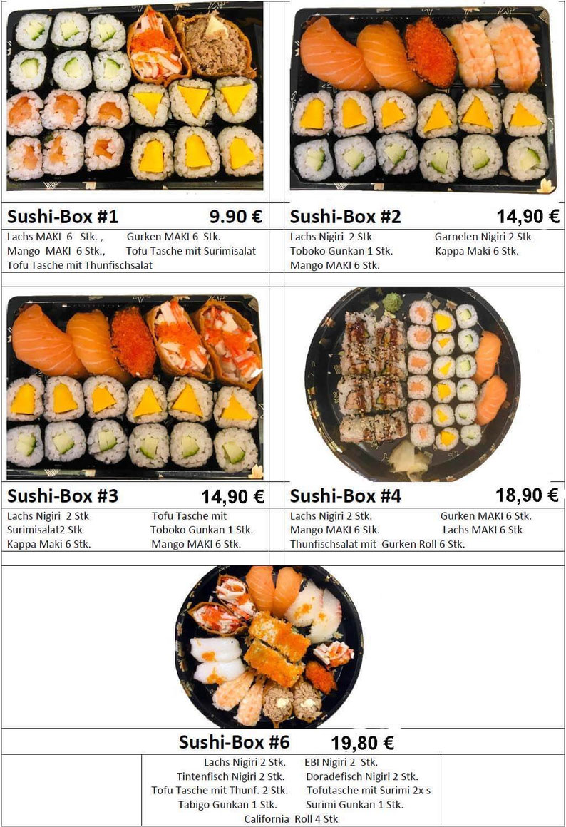 Sushi zum Mitnehmen