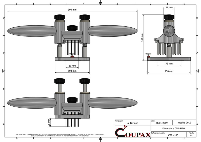 Dimensions attendrisseur à viande CSR 4100