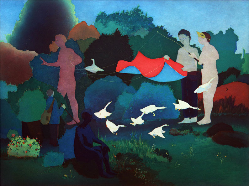 Oies et oiseux, 41cm 56cm, eau forte sur cuivre, 2025