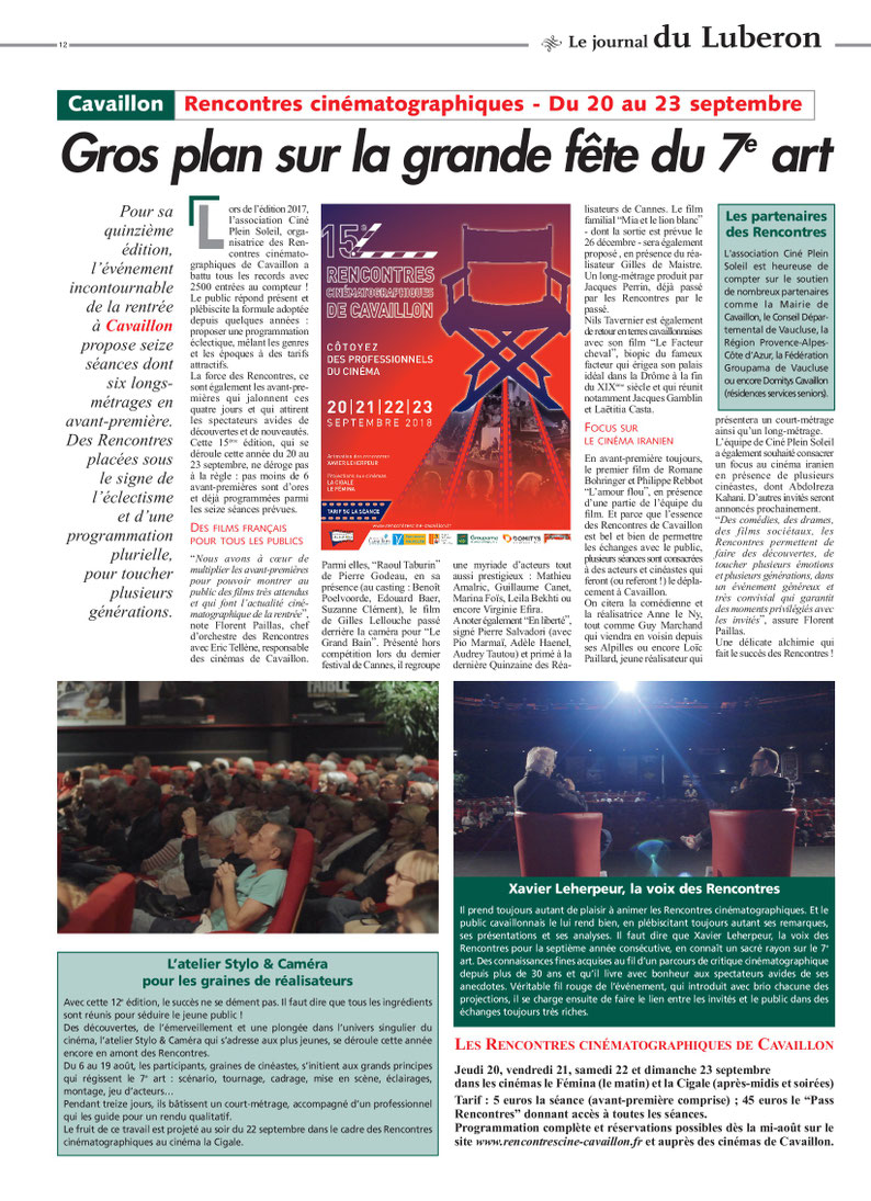 rencontre cinématographique cavaillon