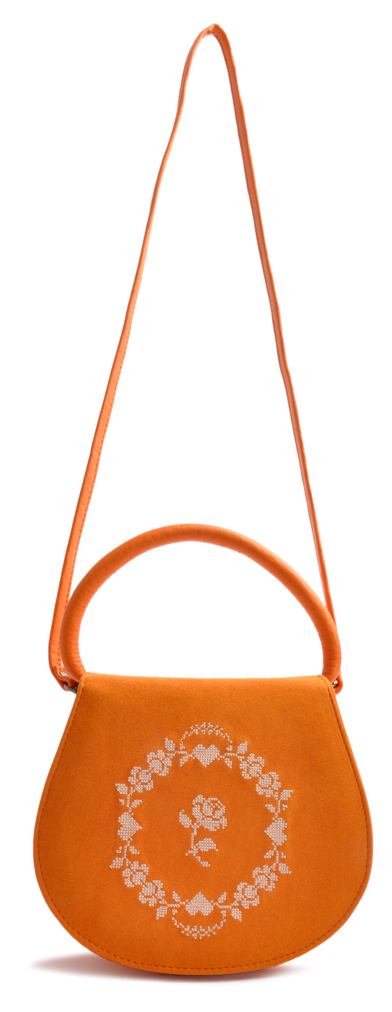 Schultertasche zur Tracht .  Leder orange . versandkostenfrei bestellen OSTWALD Traditional Craft