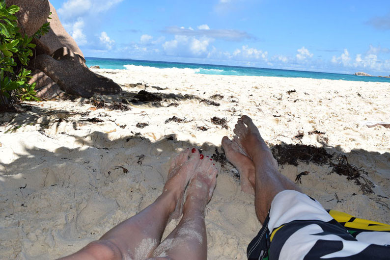 Our trip to the beautiful Seychelles islands  - Enjoying the beach at La Digue