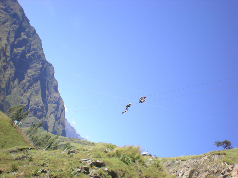 Zip lining - Day 2 of the Inca Jungle Trek