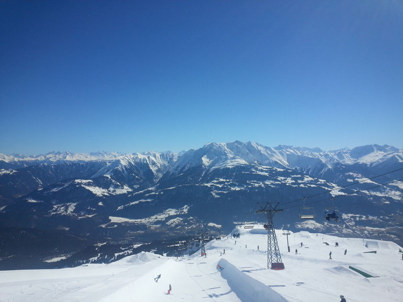 Skiing in Laax, Switzerland