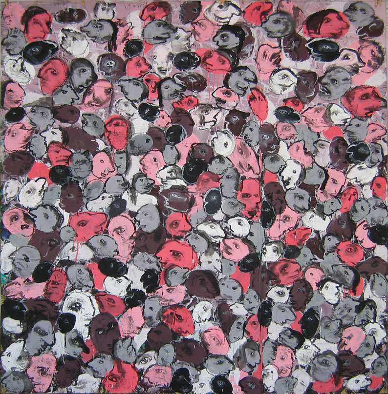 "13-147" - Acrylique sur kraft, 200 x 200 cm, 2013