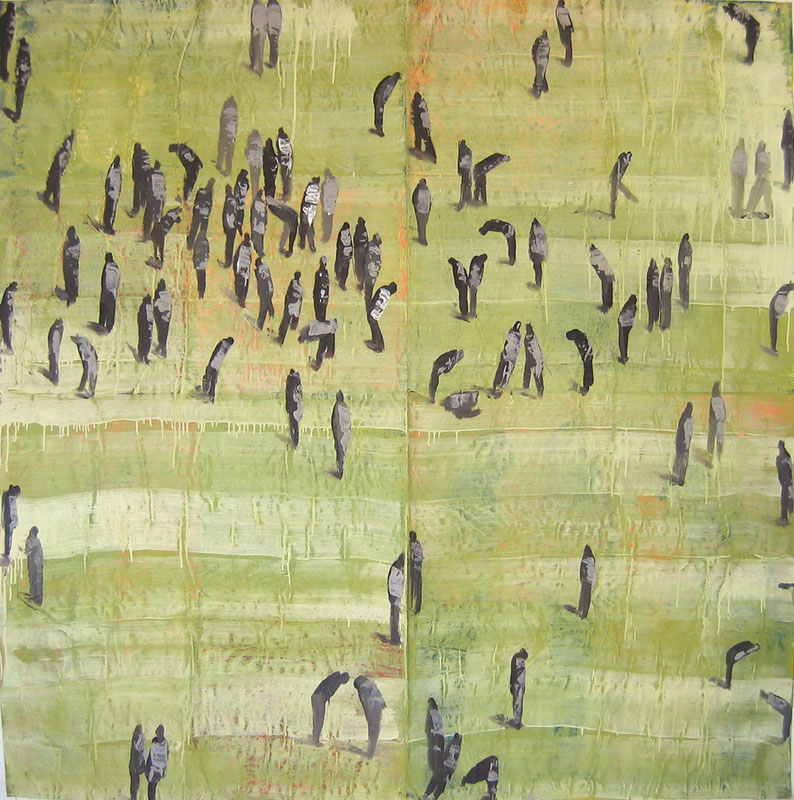 "10-289" - Acrylique/krafts encollés, 200 x 200 cm, 2010