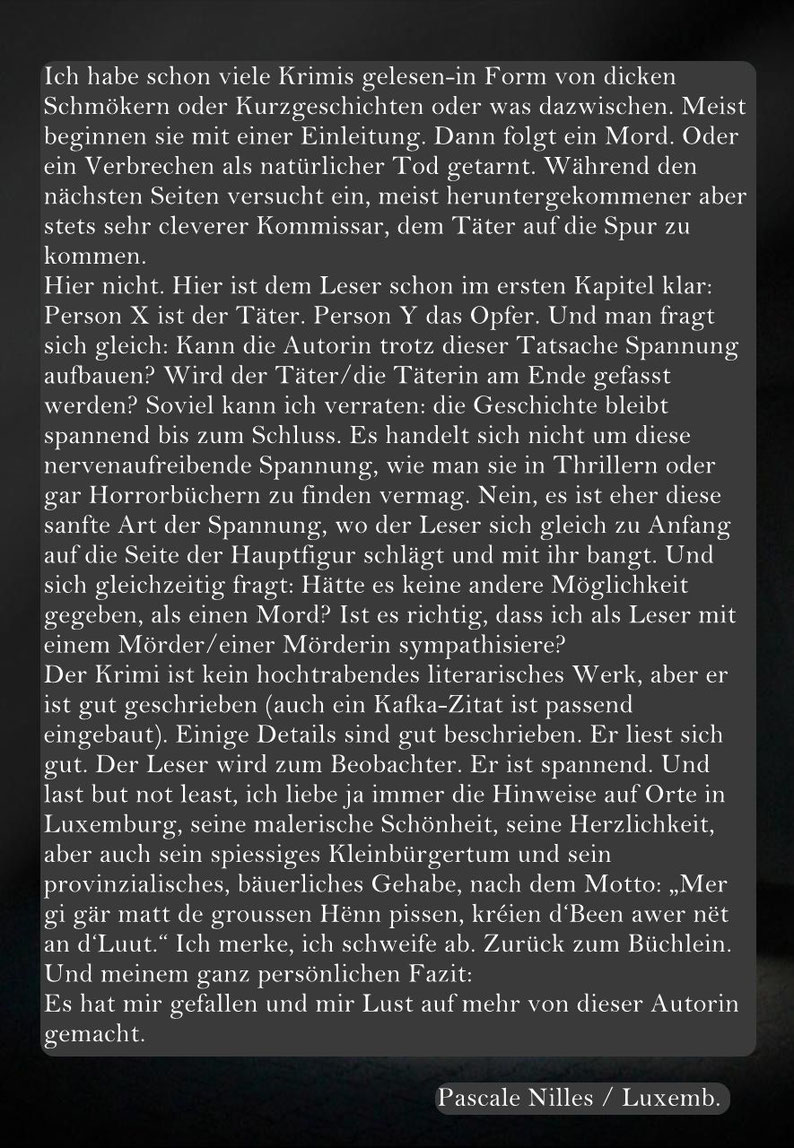 Rezension, Das Gift der Stille, Kriminalroman, Autorin Rosemarie Schmitt, Crime.lu,  