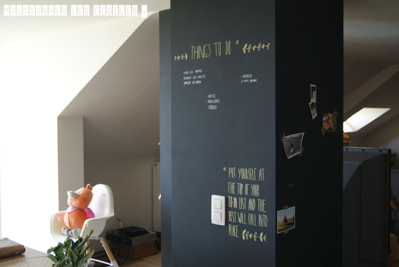 To-do list sur un mur en ardoise