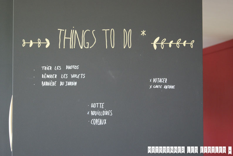 To-do list sur un mur en ardoise