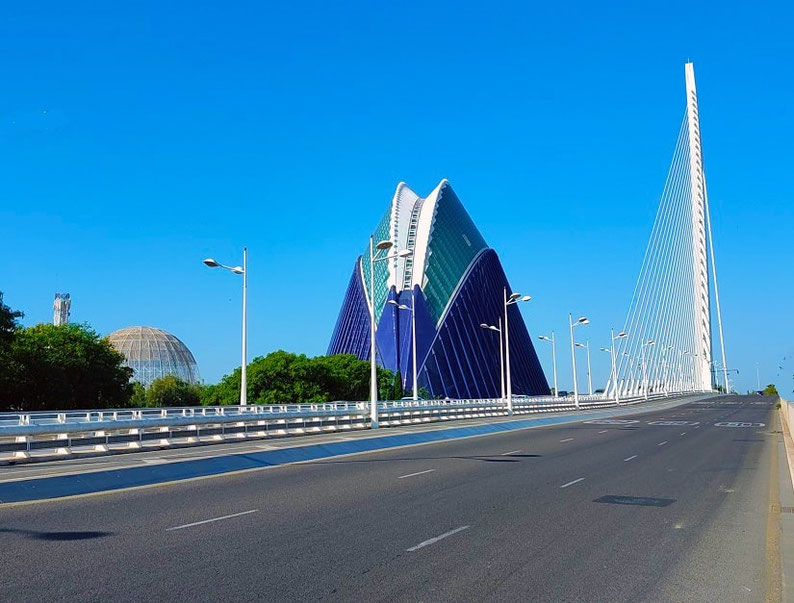 Puente de l'Assut de l'Or: También de Calatrava, es el punto más alto de la ciudad, ubicado junto a la Ciudad de las Artes y las Ciencias.
