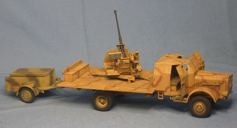 Büssing 4500 4,5t gepanzert mit 3,7cm Flak 37 und Munitionsanhänger Sd.Ah. 52 Sd.Anh. 52 Deutsche Wehrmacht