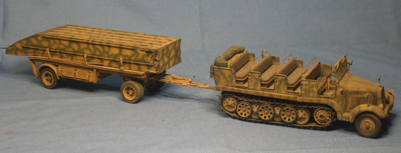 Sd.Kfz. 6  5t Zugmaschine Pionierausführung mit Pontonwagen PF 11 B-Brückengerät Brückenkolonne B Brückenpioniere Deutsche Wehrmacht