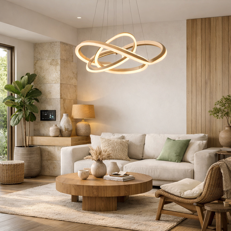Aménagement d'un hall d'entrée, dans un style naturel, avec du bois et un maximum de lumière naturel, près de Morlaix