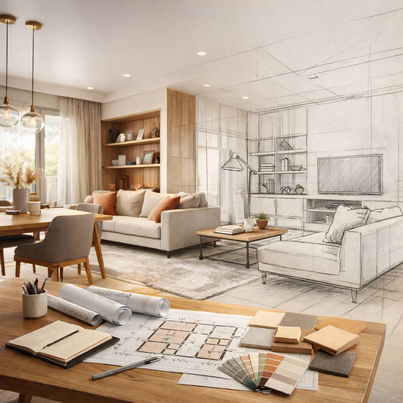 maison en court de rénovation, avec du parquet, des portes-fenêtres, des plantes et un maximum de lumière naturel, près de Morlaix