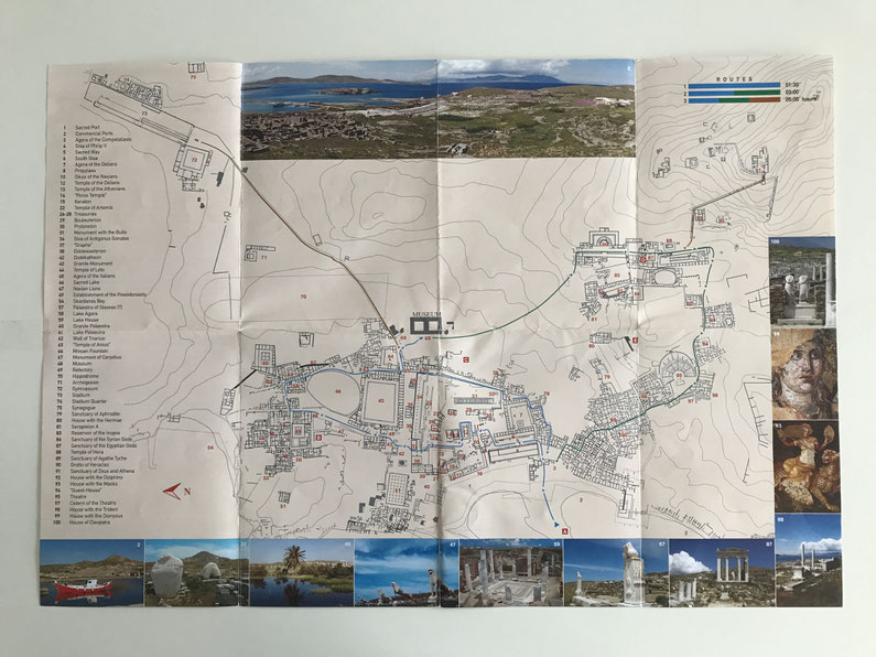Travel Guide Delos map sights UNESCO island ofpenguinsandelephants of penguins & elephants Greece