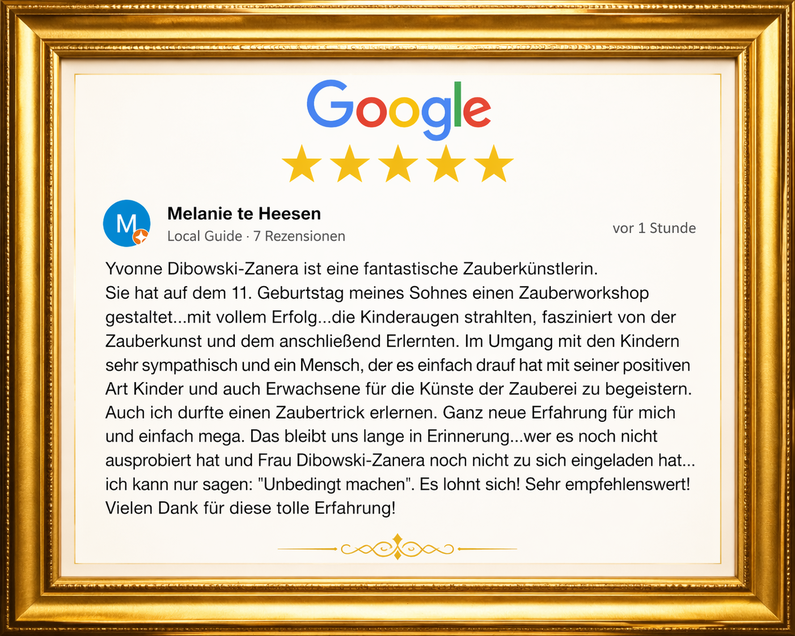 Bewertung Zauberina Yvonne Dibowski-Zanera Geburtstag