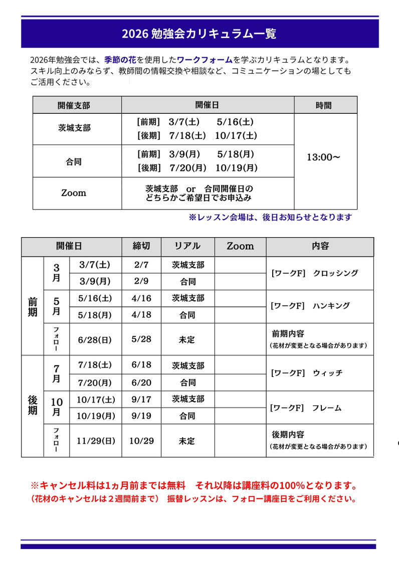 2026勉強会カリキュラム一覧