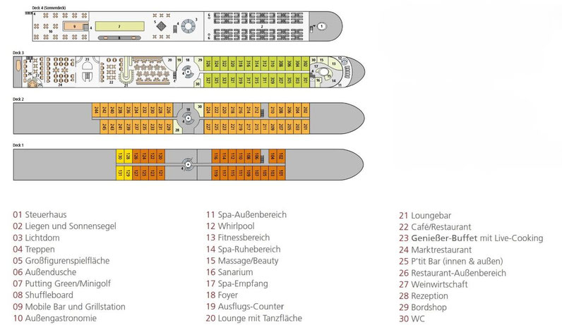 A-ROSA AQUA Deckplan 2026 